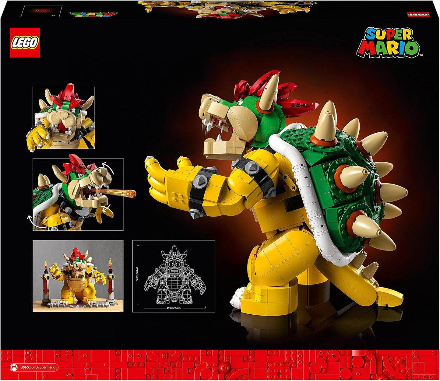Stavebnice LEGO Super Mario The Mighty Bowser 3D Model Velká sběratelská sada akčních figurek včetně Soubojové plošiny Nápad na dárek pro fanoušky jako dekorace do pokoje 71411 Stavebnice Besuche den LEGO-Store