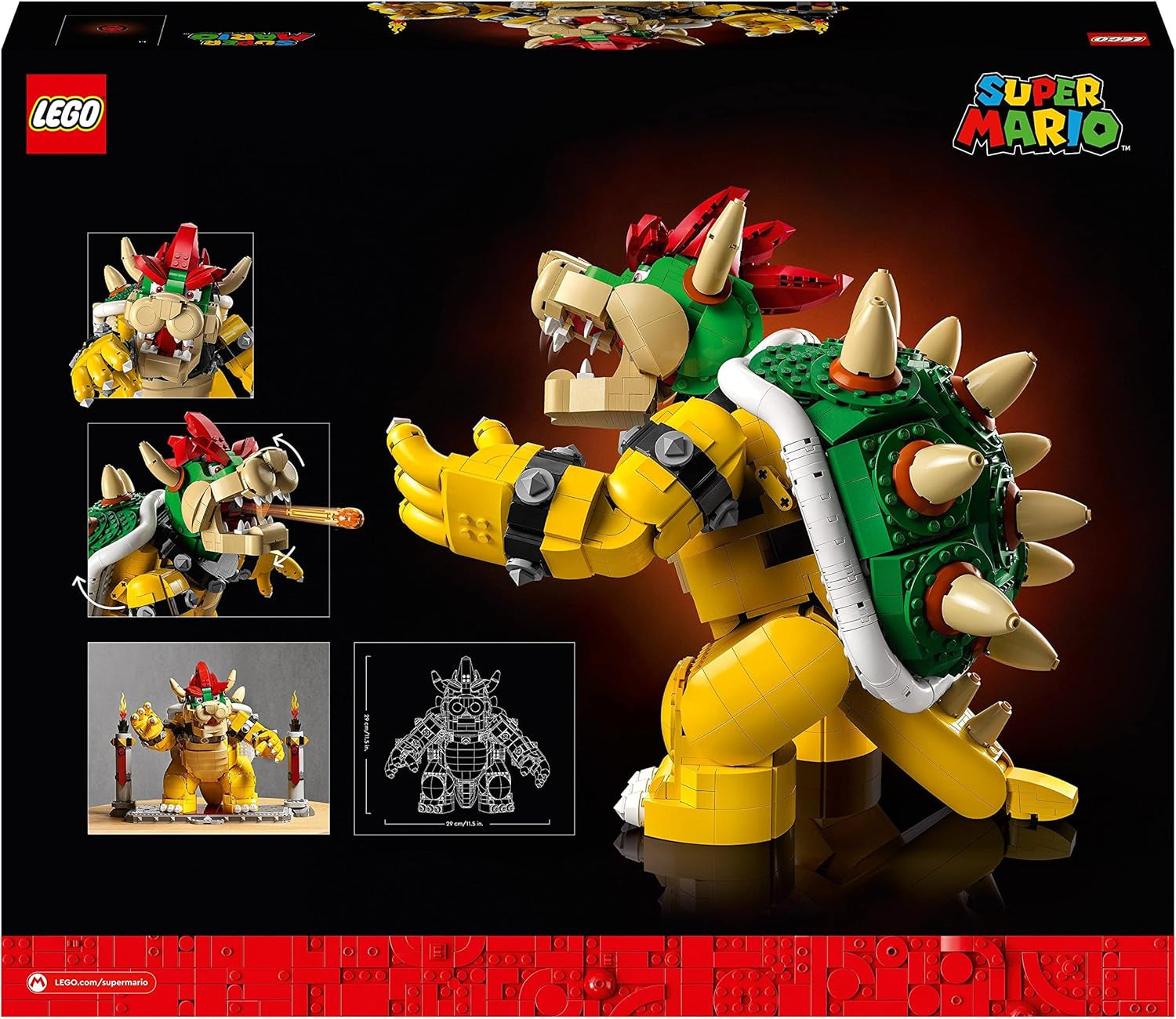 Stavebnice LEGO Super Mario The Mighty Bowser 3D Model Velká sběratelská sada akčních figurek včetně Soubojové plošiny Nápad na dárek pro fanoušky jako dekorace do pokoje 71411 Stavebnice Besuche den LEGO-Store