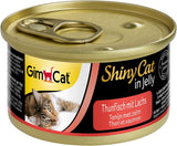 GimCat ShinyCat in Jelly Thunfisch mit Lachs - Nassfutter mit Fisch und Taurin für Katzen - 24 dávek (24 x 70 g)