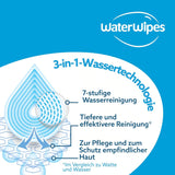 WaterWipes Sensitive+ vlhčené ubrousky pro kojence a batolata, počet 720 (12 balení), 3 v 1 čištění, péče, ochrana, 99,9 % vody, texturované čištění, bez parfemace