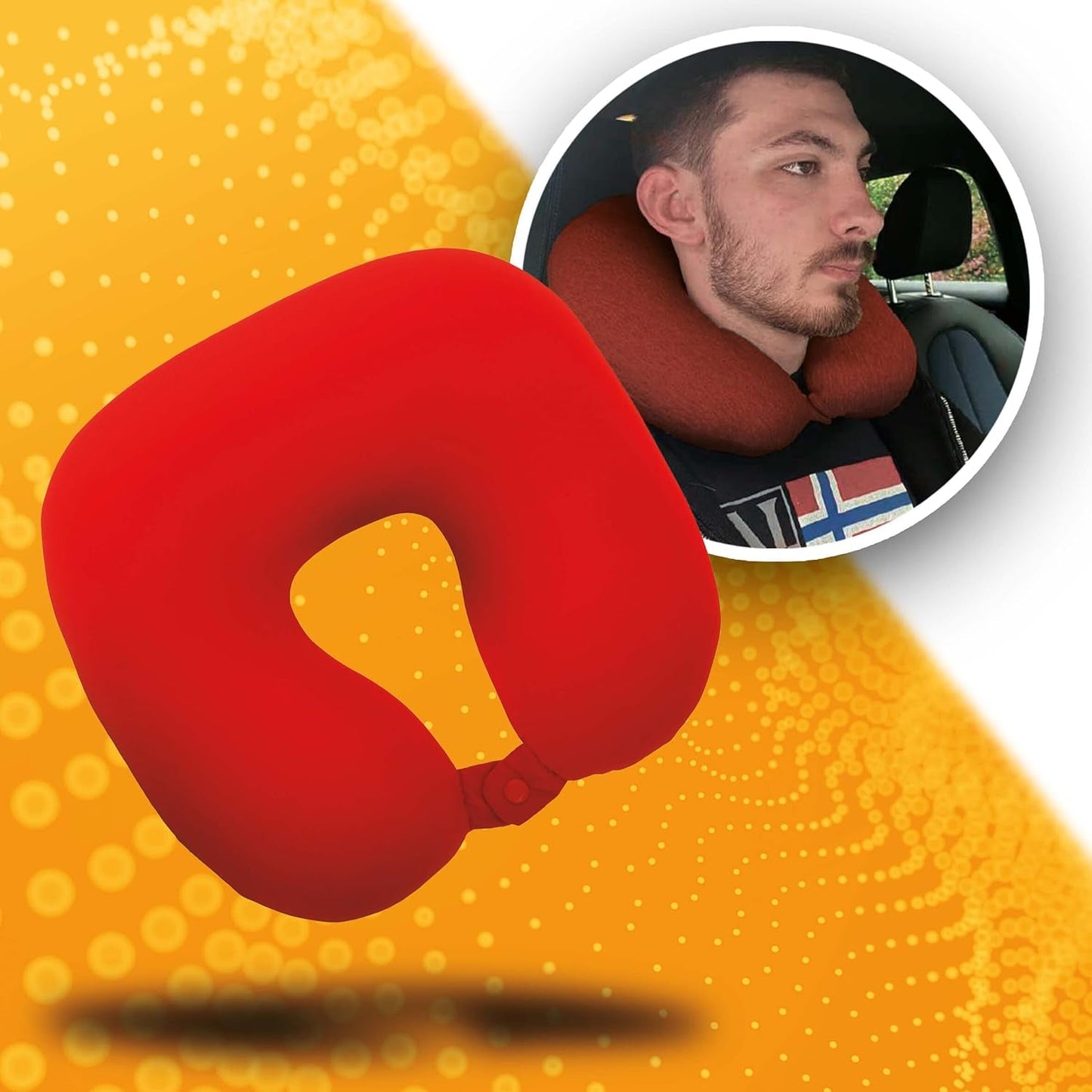 Cestovní polštář Sumex na krk pro děti a dospělé Ultra měkký omyvatelný ve tvaru U Ideální na cestování Červené cestovní polštáře Naty Shop
