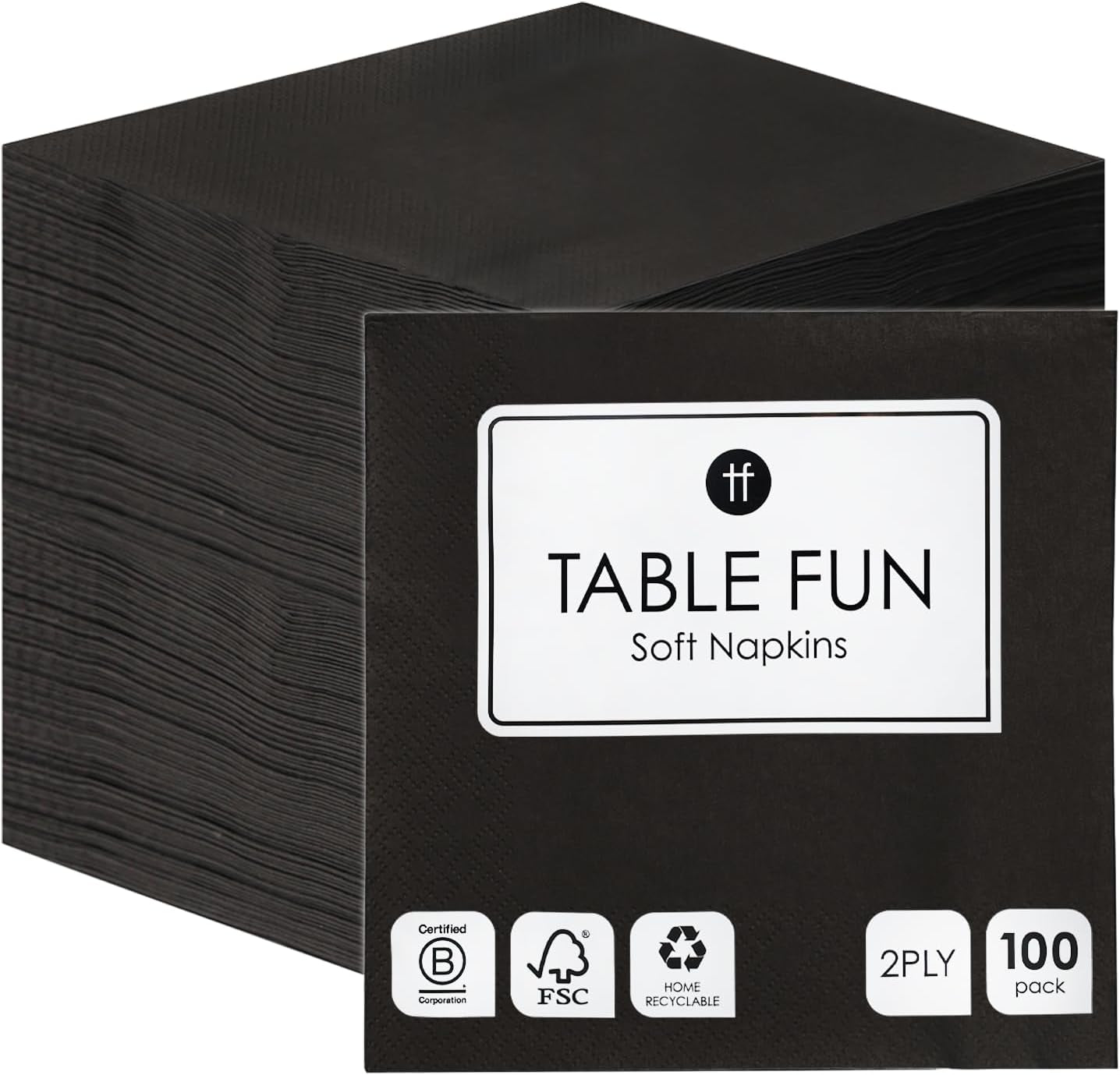 Table Kind 100 bílých měkkých ubrousků ve velkém, vysoce kvalitní ubrousky pro párty, catering a každodenní použití, FSC, udržitelné a recyklovatelné, vyrobené v EU | 2vrstvý | 33 cm