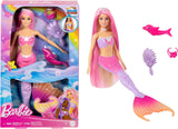 Panenka BARBIE mořská víla – inspirovaná televizním seriálem „Barbie: Hidden Magic“ s efektem změny barvy a doplňky, 19 cm dlouhé růžové vlasy pro styling, pro děti od 3 let, 97 HRP