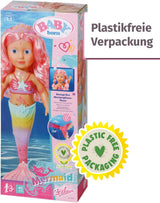 BABY Born Little Sister Mermaid 46 cm Vodotěsná panenka mořská panna s dlouhými vlasy a pohyblivou třpytivou ploutví, vč. diadém a hřeben, 833681 Zapf Creation Dolls Naty Shop