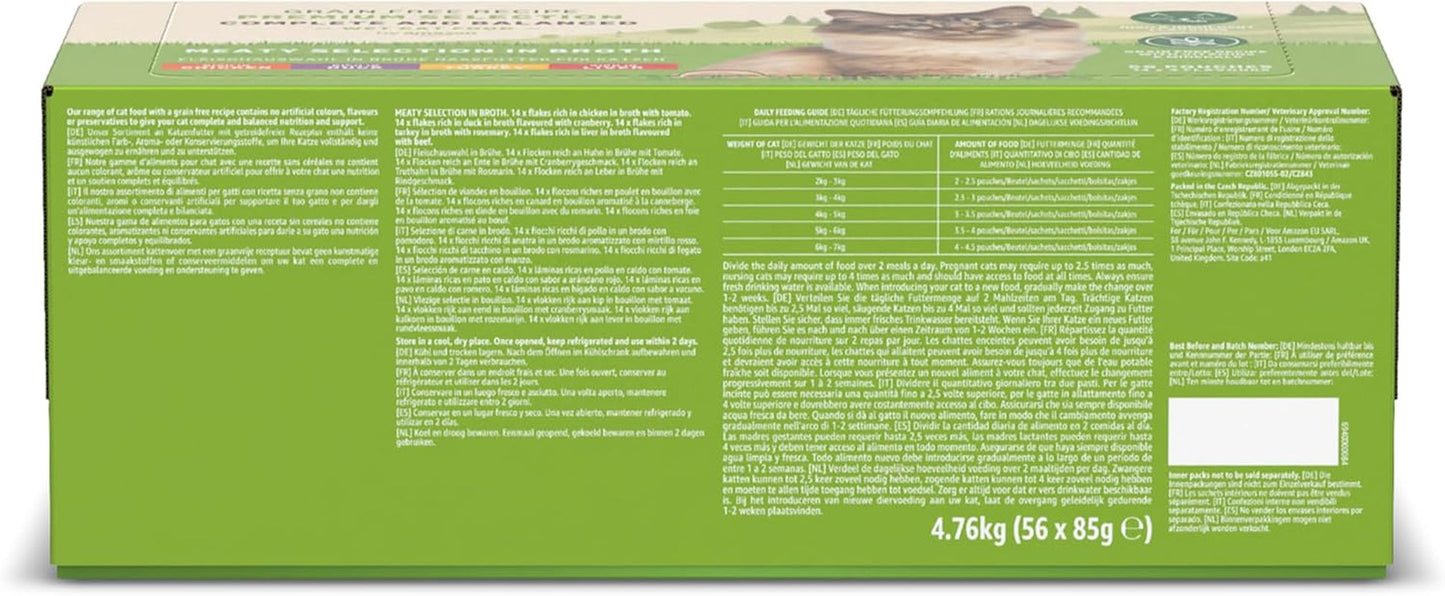 Amazon Grain Free Mokré krmivo pro kočky pro dospělé kočky Maso v želé 4,76 kg 56 balení po 85 g (dříve celoživotní)