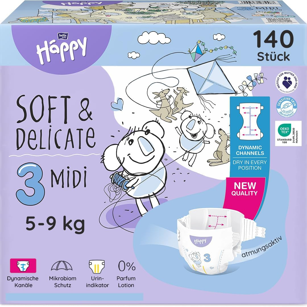 Plenky Bella Baby Happy Premium, velikost 6, Junior Extra, 15+ kg, 96 kusů, pečeť DERMATEST a OEKO-TEX, Jednorázové dětské plenky