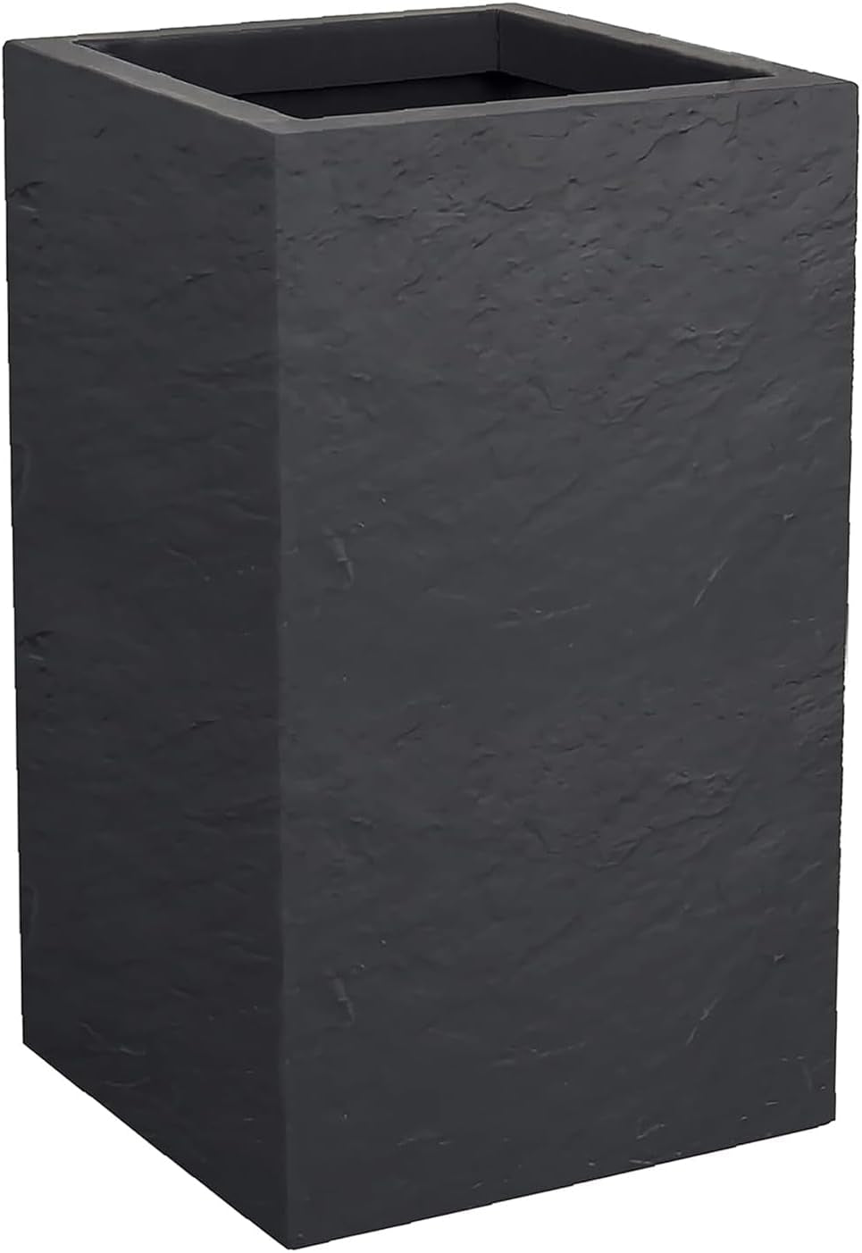 Květináč Volcania Up, čtvercový, vysoký, 36 l, kamenný vzhled, jednoduchá stěna, nádrž na vodu, 29,5 x 29,5 x 49,5 cm, antracitově šedá