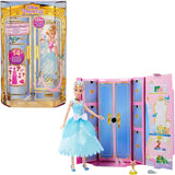 Mattel DISNEY Princezna Popelka - pohyblivá panenka s třpytivým outfitem, odnímatelné boty a diadém, česatelné vlasy pro kadeřnickou zábavu, pro děti od 3 let, doplňky pro panenky Naty Shop HLW06
