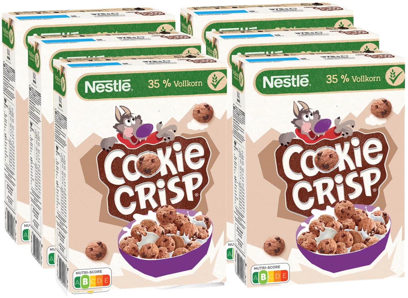 Nestlé Cookie Crisp (+20 %), celozrnné snídaňové sušenkové cereálie pro děti, balení 1 ks (1x450g)