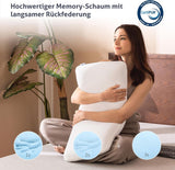 EGO HOME Polštář Paměťová pěna Měkký Ergonomický Polštář na Záda Spáč Polštář na podporu krku S prodyšným a pratelným potahem, Certifikace Oeko-Tex, Polštář na krk 75X35Cm Perne standard Naty Shop