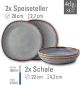 Béžová stolní sada Lave od Villeroy & Boch, 4 kusy, cca.