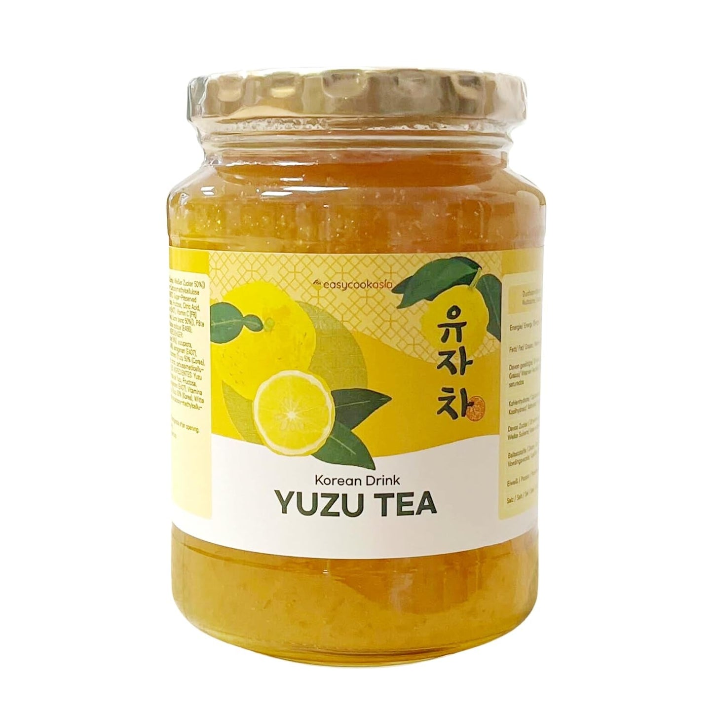 Korejský nápoj Easycookasia – čaj Yuzu | Ovocné, sladké a citrusové | S vitamínem C | Na čaj, limonádu, koktejly a dezerty | Objevte asijskou čajovou kulturu (500g)