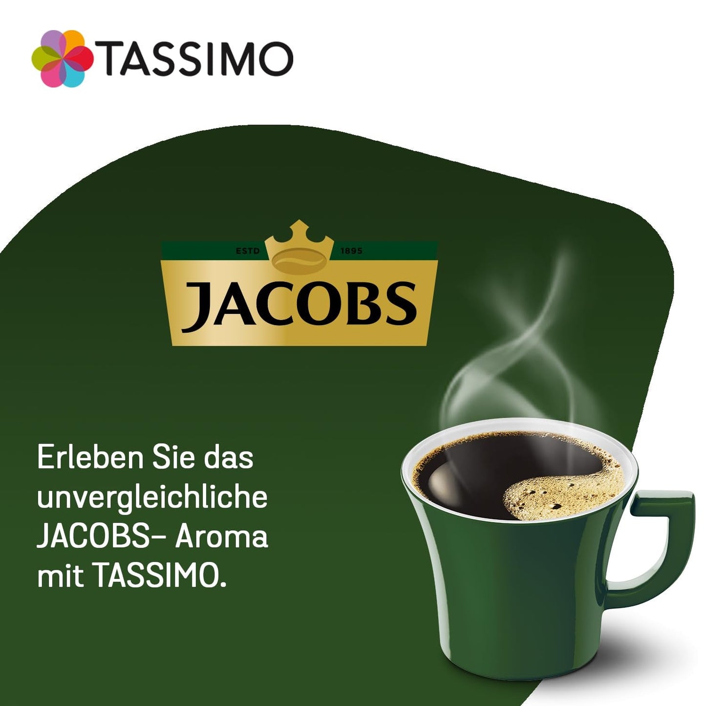Tassimo Kapseln Jacobs Caffè Crema Classico, 5 x 16 polštářků, 80 kávových kapslí