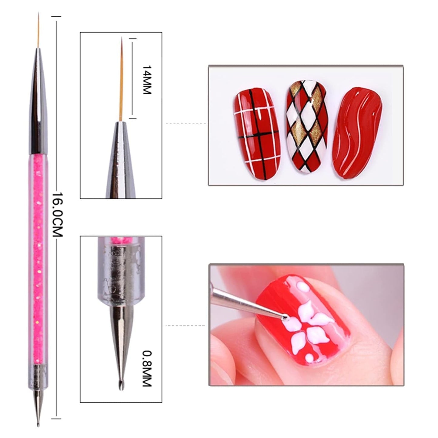 Nagel Art Fineliner Pinsel[5 kusů],Nagel Art Liner Pinsel,Professionel Detail Pinselset,Nagellack Pinsel,Für Nail Art Design Painting Salon,Nageldesign Nagel Fußpflege