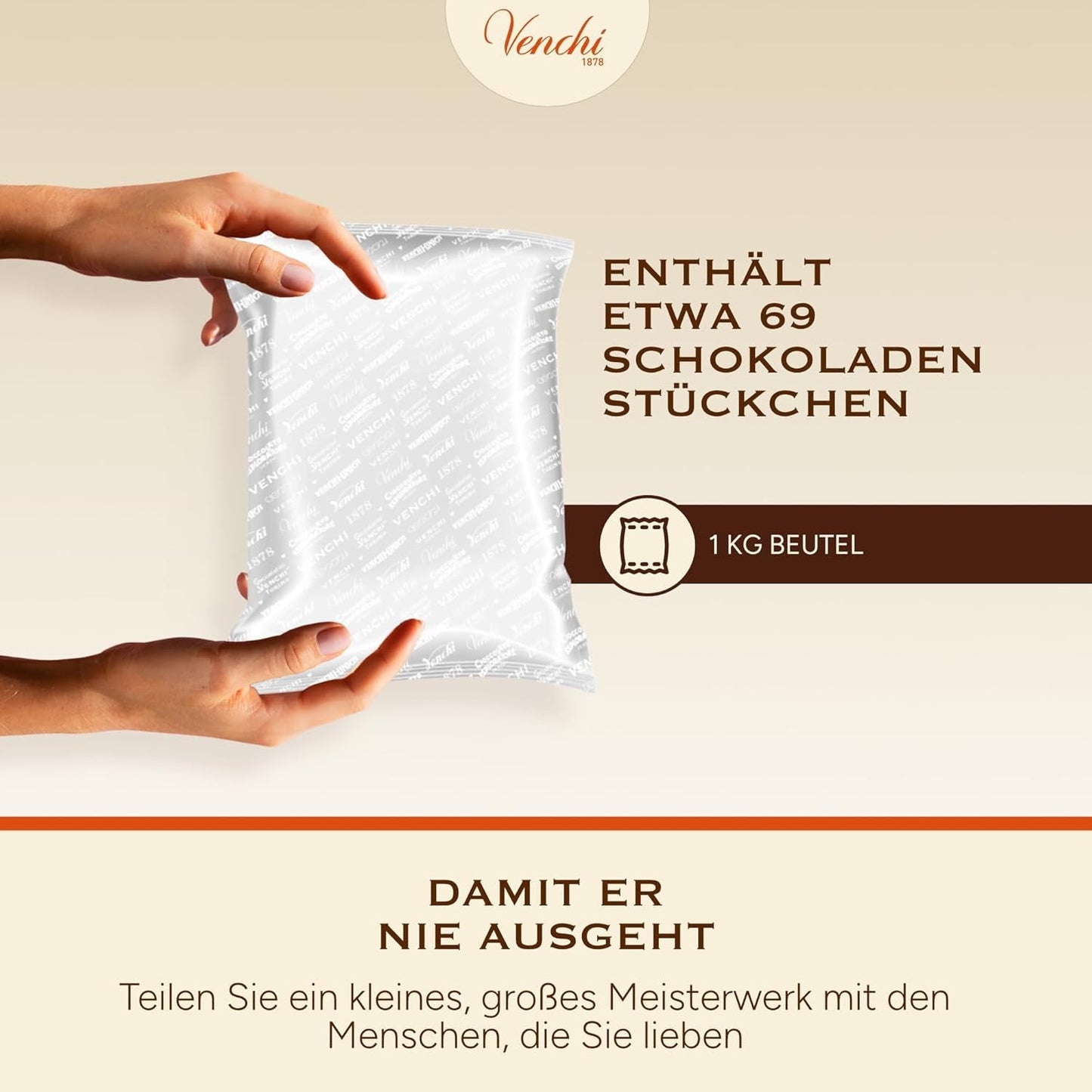 Venchi - Čokoládové tyčinky s mlékem a lískovými oříšky - 70% cukru - Pralinky s celými lískovými oříšky CHZO Piemont, 1 kg - Bez lepku