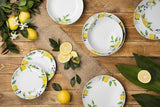 Sada nádobí Excelsa Lemon, 18 kusů, porcelán, bílá/citron