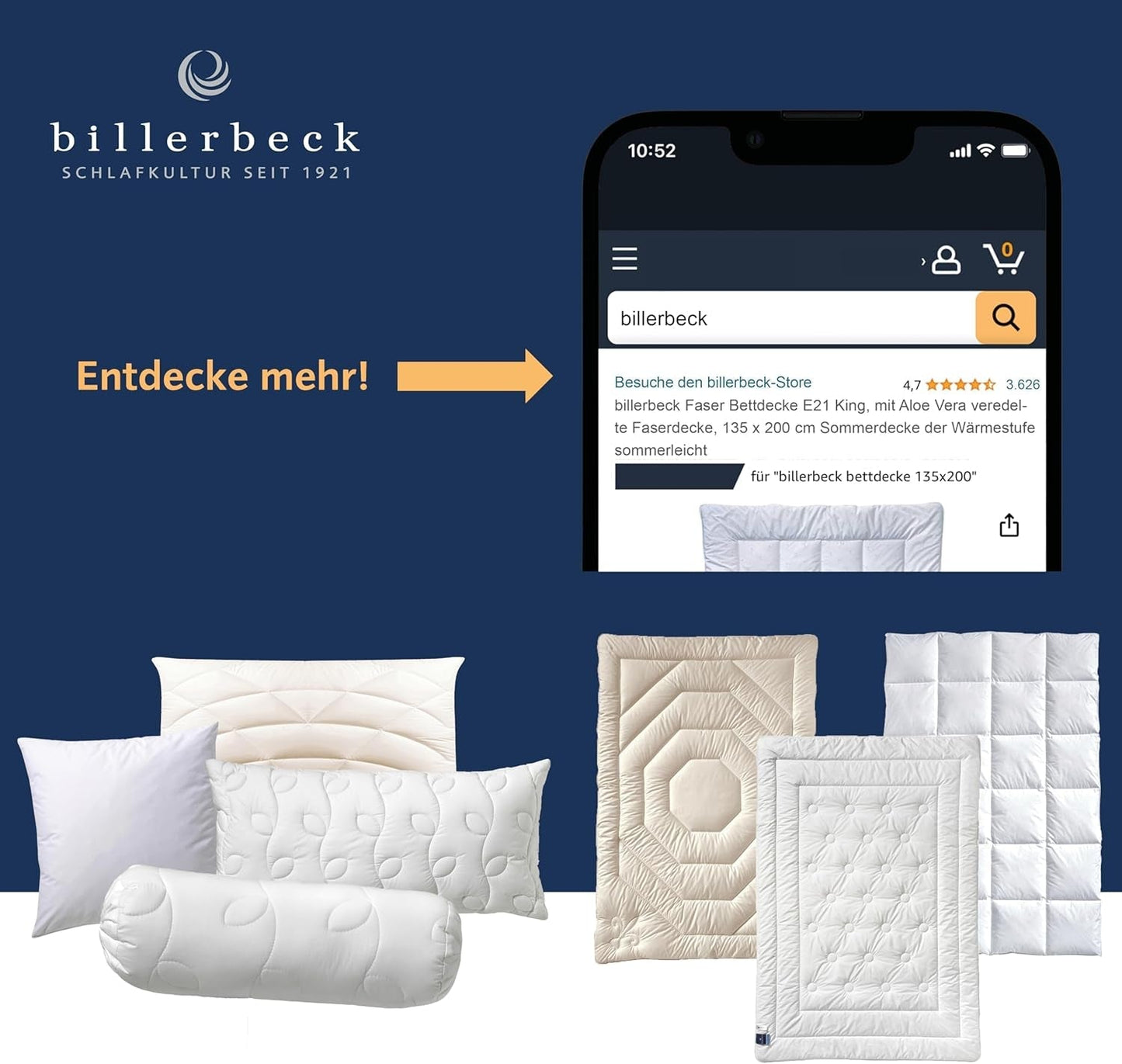 Polštář Billerbeck S20 Visco - Polštář pod krk - Polštář 40 x 80 cm - Polštář na podporu krku s jádrem Visco High-Tech