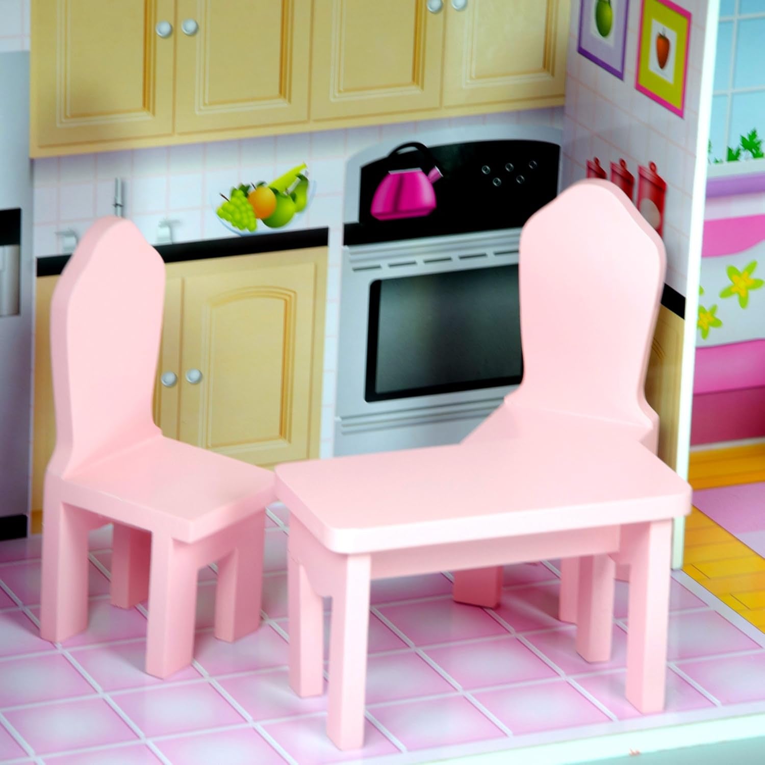 Obří domeček pro panenky Olivia's Small World, velký dřevěný domeček pro panenky s nábytkem a doplňky, 3patrový domeček pro panenky pro děti, domeček pro panenky 12", 3 roky + domečky pro panenky Naty Shop
