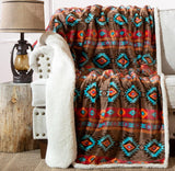 CARSTENS, INC. Wrangler Ultra Premium Throw Deka, Super měkká, Sherpa Fleece, Oversized, 137,2 x 172,7 cm, Southwest Horizon Beds and Deky Carstens, Inc.