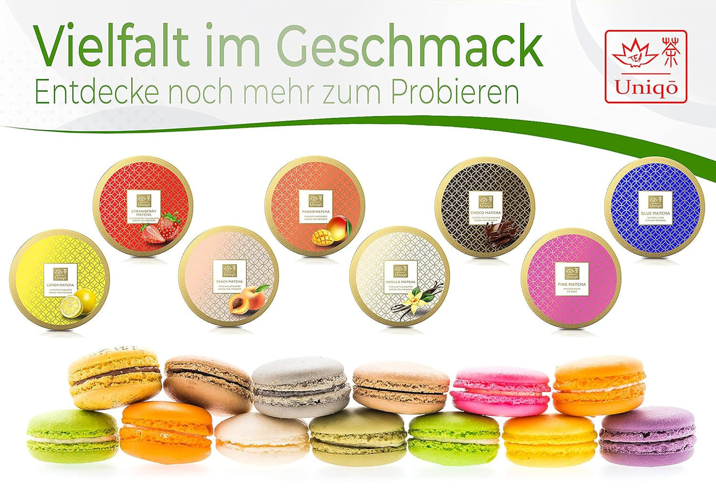 Uniqo Matcha čajový prášek 200 g ve znovuplnitelném ekologickém balení