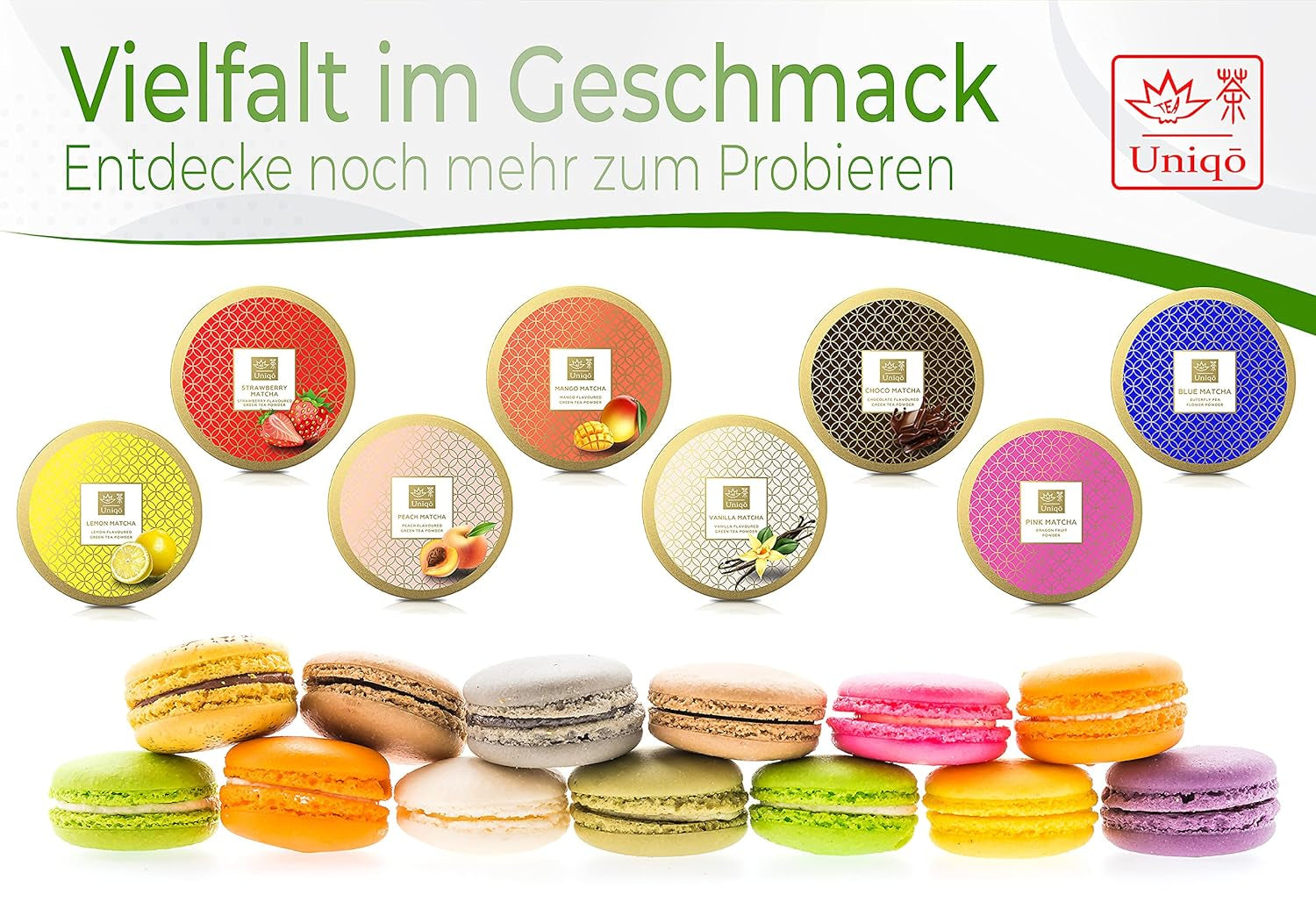Uniqo Matcha čajový prášek 200 g ve znovuplnitelném ekologickém balení