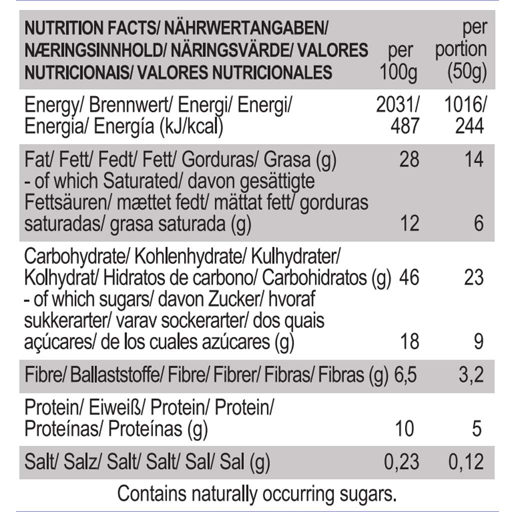 Veganské sušenky se slaným karamelem a mandlemi – jednotlivě balené bezlepkové bio mandlové ovesné vločky bez sóji – 12 x 50 g multibalení (balení 2 ks)