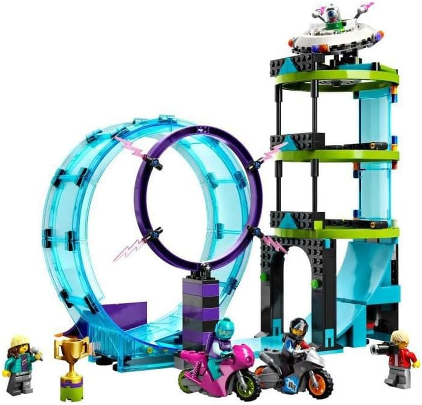 LEGO 60361 City Stuntz Ultimátní kaskadérská výzva, kaskadérské kousky 3v1 pro 1 nebo 2 hráče, se 2 dětskými kolovými motocykly, sada 2023 Stavebnice Besuche den LEGO-Store