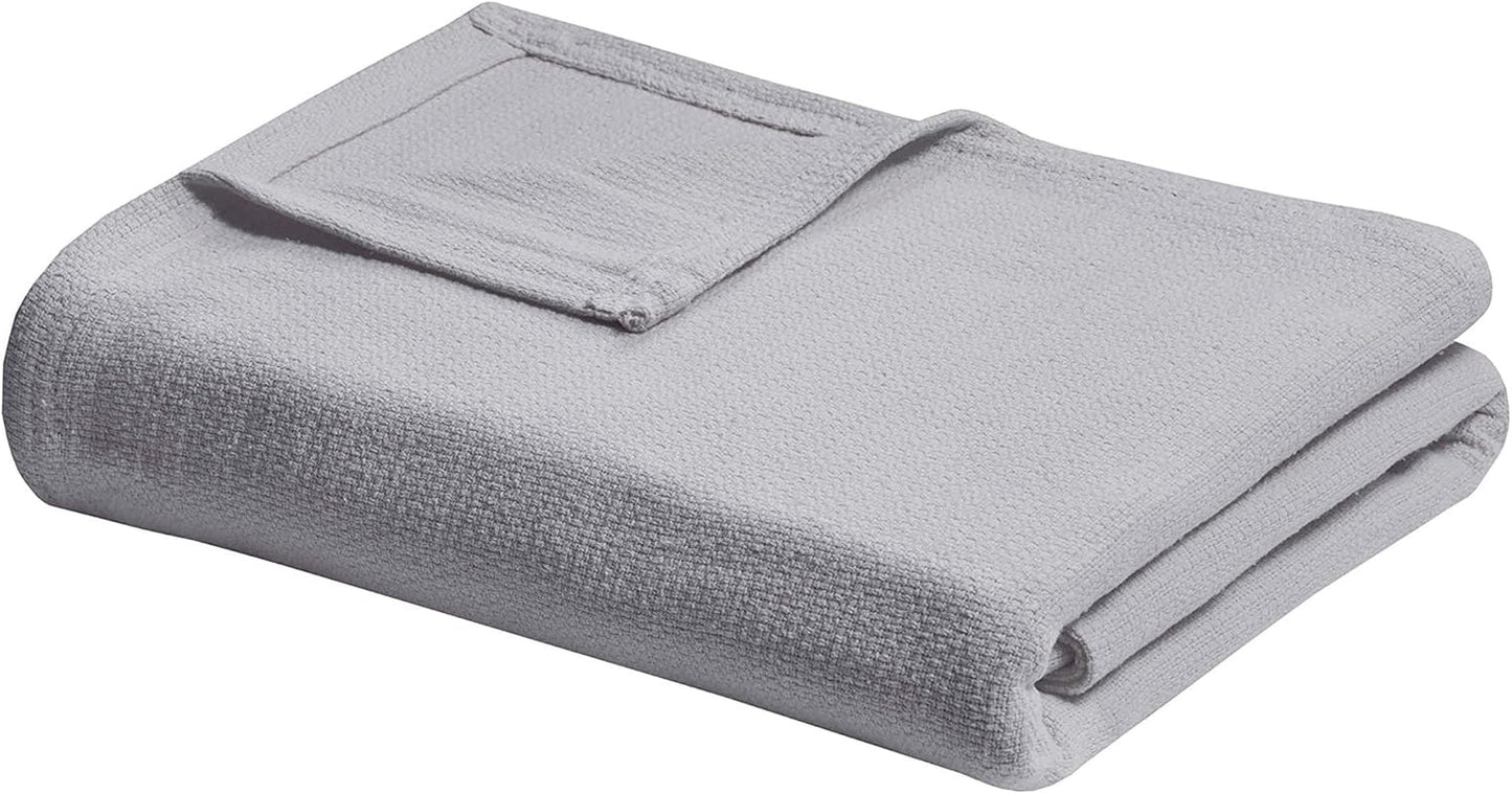 Madison Park Freshspun Wicker Twin Šedá Bavlněná deka Postele a přikrývky Madison Park Grey Full/Queen