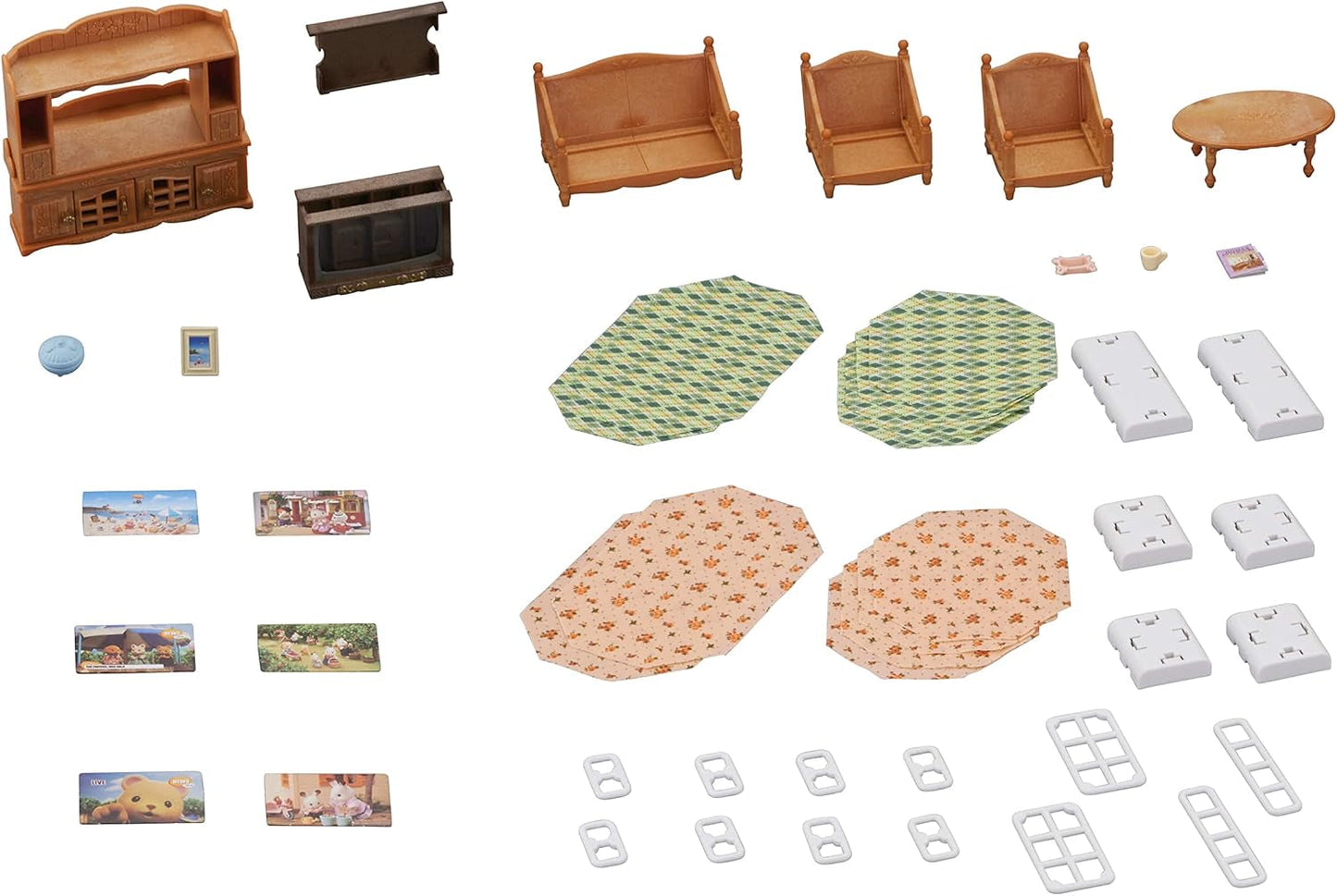 5716 Městský dům s podkrovím - Domeček pro panenky a L5339 Venkovský dům Obývací pokoj - Nábytek do domečku pro panenky, 30 x 50 cm, 1 kus (1 balení), vyrobený z plastu