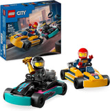 LEGO City motokáry s ovladači, sada 2 minifigurek řidičů a závodních aut, hračka s auty pro 5leté kluky a holky, zábavný dárek pro děti 60400 stavebnic Besuche den LEGO-Store Single