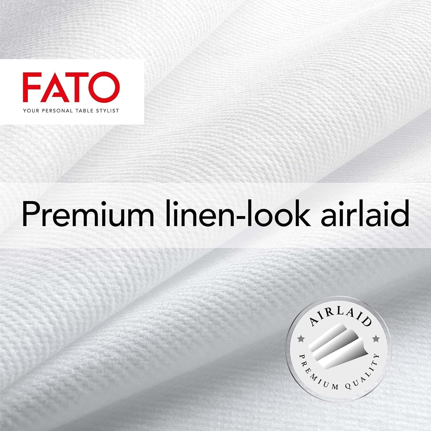 Fato - Suché papírové ubrousky, Airlaid, Látkový efekt, Balení 50 ubrousků, Velikost 40X40 Složené na 4 kusy, Barva Černá
