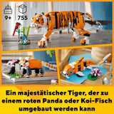 LEGO 31129 Creator Majestátní tygr, panda nebo ryba Sada figurky zvířat 3 v 1 Hračka pro děti Chlapci a dívky Stavebnice zvířat Stavebnice Stavebnice Besuche den LEGO-Store