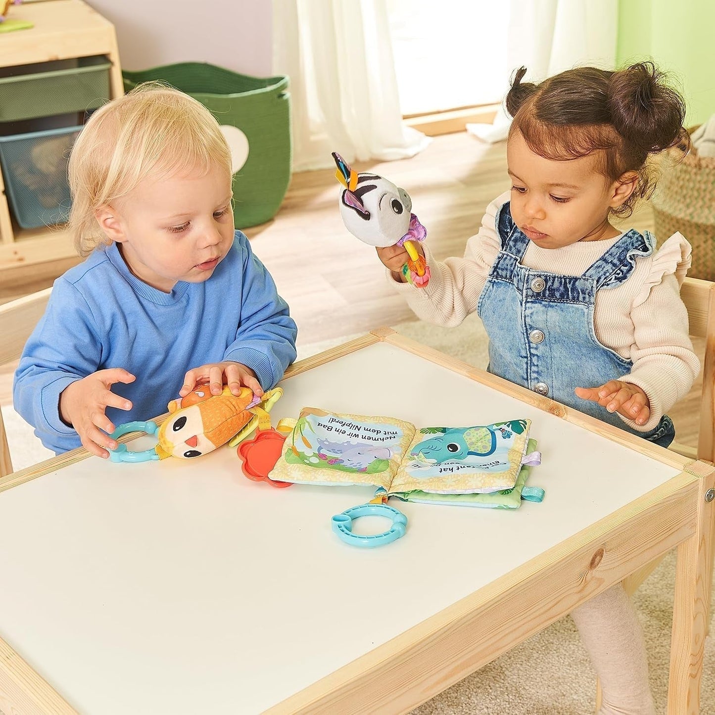 VTech Baby - Dárková sada Baby's Animal Friends - Sada hraček s látkovou knihou, Zpívajícím ptáčkem a Zebrou chrastítkem - Pro 0-24 měsíců Hračky pro miminka Naty Shop