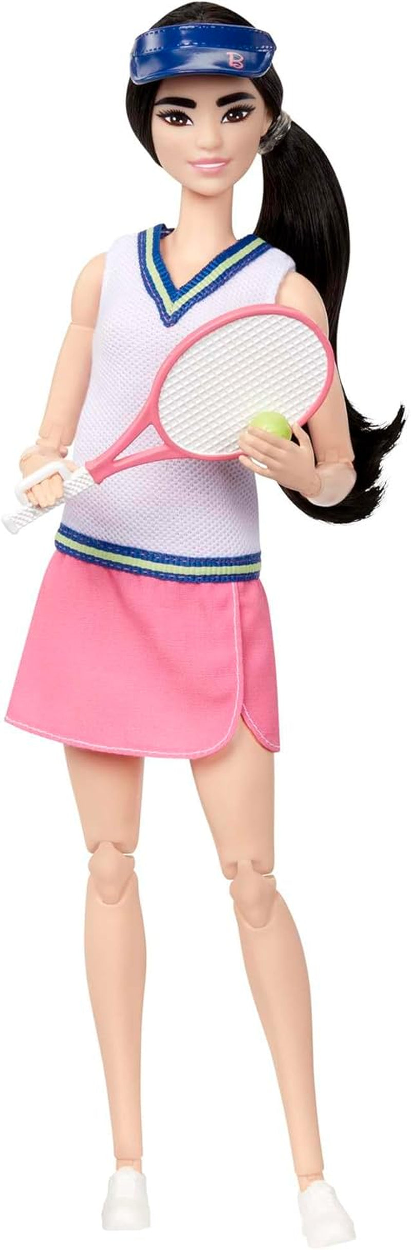 Panenka Barbie Made to Move – Tenistka s raketou a míčkem – Panenka s 22 klouby pro realistické hraní, tenisové fanoušky a děti od 3 let, HKT73