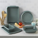 Progress BW09819G2EU7 Shimmer Kollektion, Round Backform Aus Kohlenstoffstahl Mit Antihaftbeschichtung, Ideal Für Pies, Kuchen, Torten Und Quiches, 28 Cm, Grün Formy a plechy na pečení Naty Shop