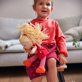 HABA 302108 - Panenka Annelie, látková panenka s oblečením a vlásky, 30 cm, hračka od 18 měsíců, červená Dolls Naty Shop