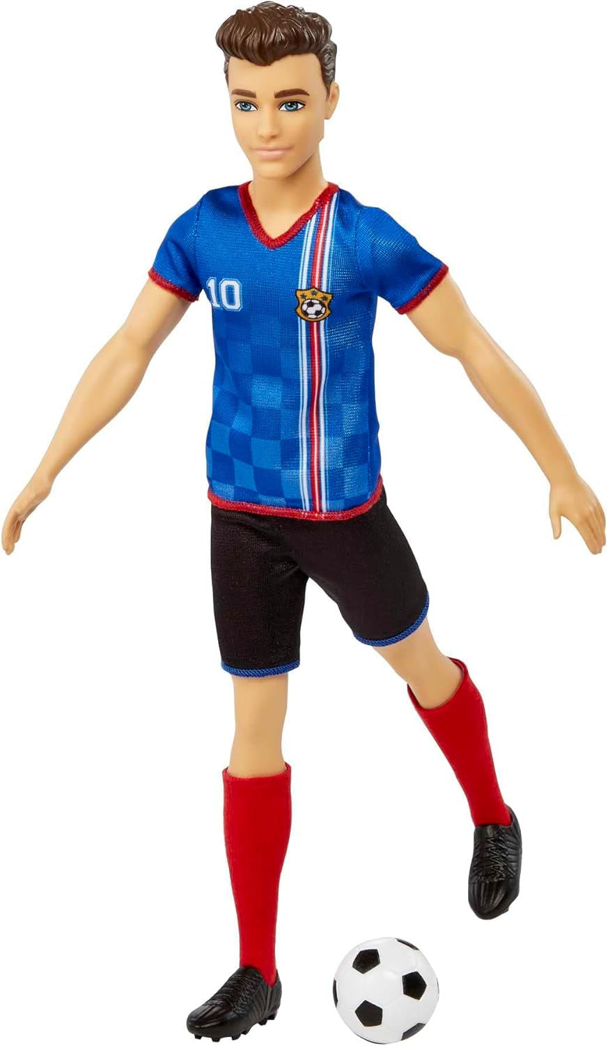 Barbie Série Můžete být čímkoli Panenka Ken Fotbalista Hnědé vlasy Panenka Ken Modré tričko Fotbal 1X Panenka Ken Fotbal Dětský dárek 3 roky staré hračky Hcn15 Naty Shop Dolls