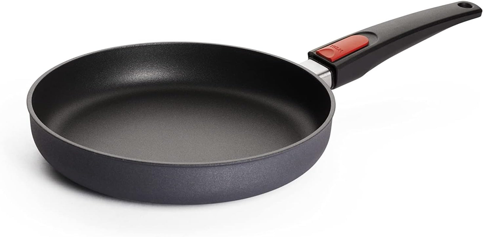 Plochá pánev Woll Diamond Lite - Indukce -, Ø 20 Cm, 5 cm výška, S odnímatelnou rukojetí - Vhodné pro všechny typy varných desek, Hliníkový litý, Nepřilnavý povrch Hrnce a pánve Naty Shop Ø 24 Cm