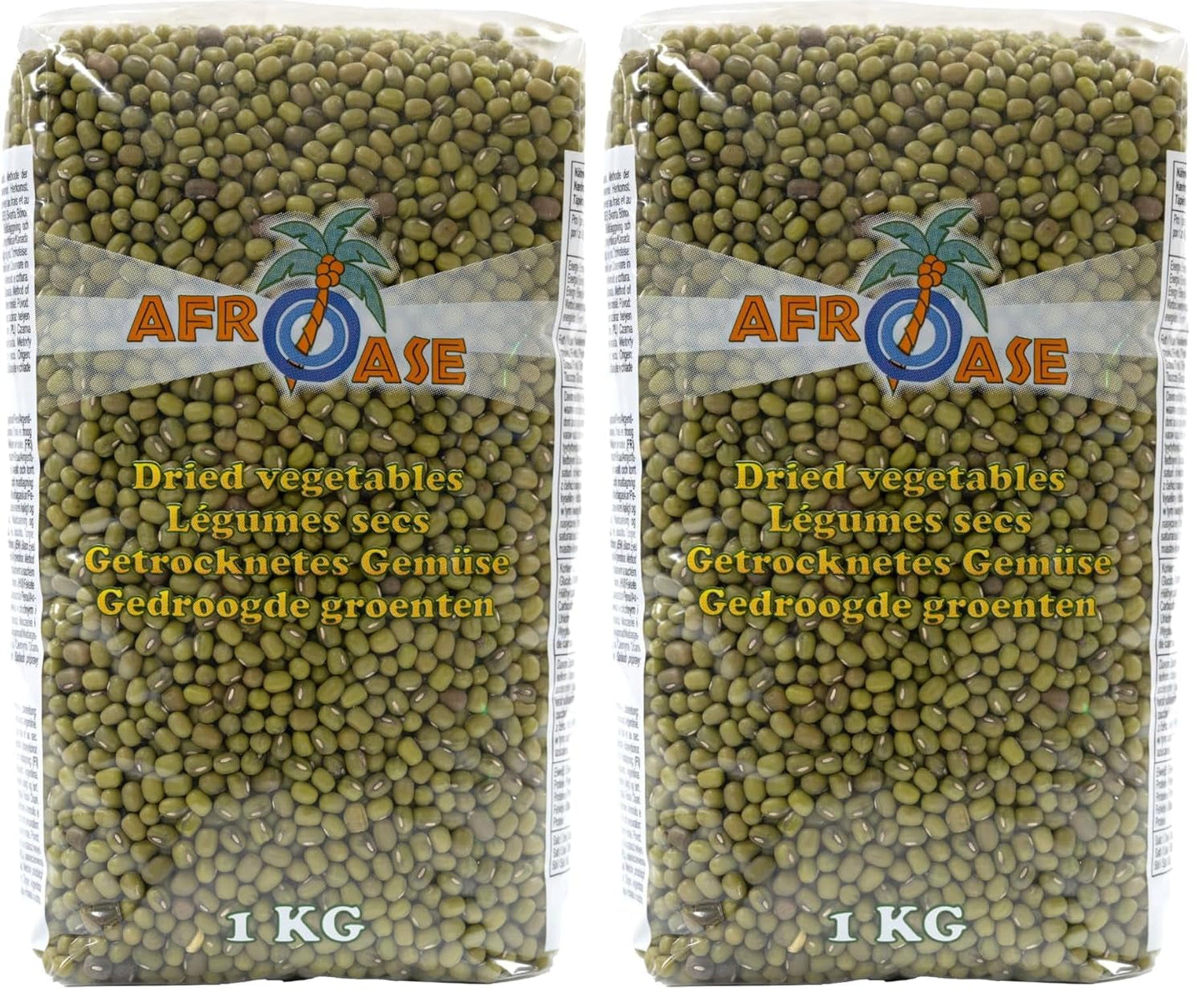 AFROASE - zelené fazolky mungo - 1 x 1 kg (balení 2 ks)