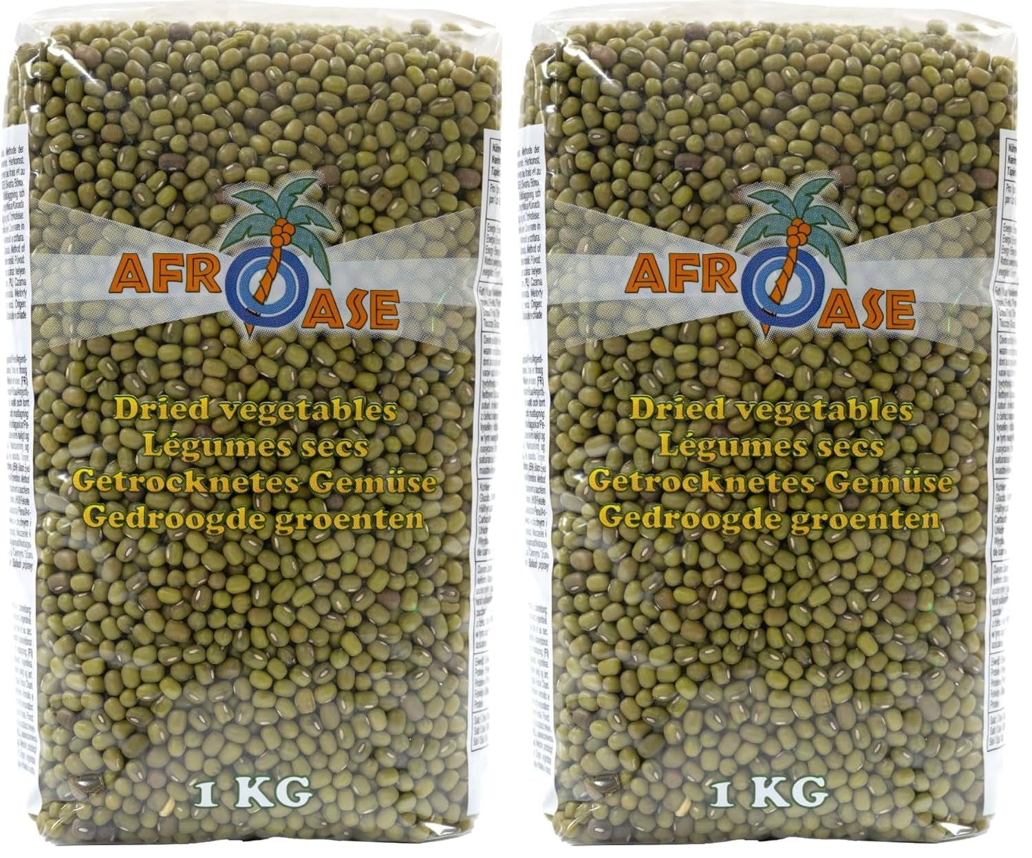 AFROASE - zelené fazolky mungo - 1 x 1 kg (balení 2 ks)