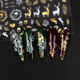 9 Blatt Nagelsticker Weihnachten Nagelaufkleber Selbtklebend Weiß Rentier Schneemann Samolepka na nehty Dekoration Nageldesign Zubehör