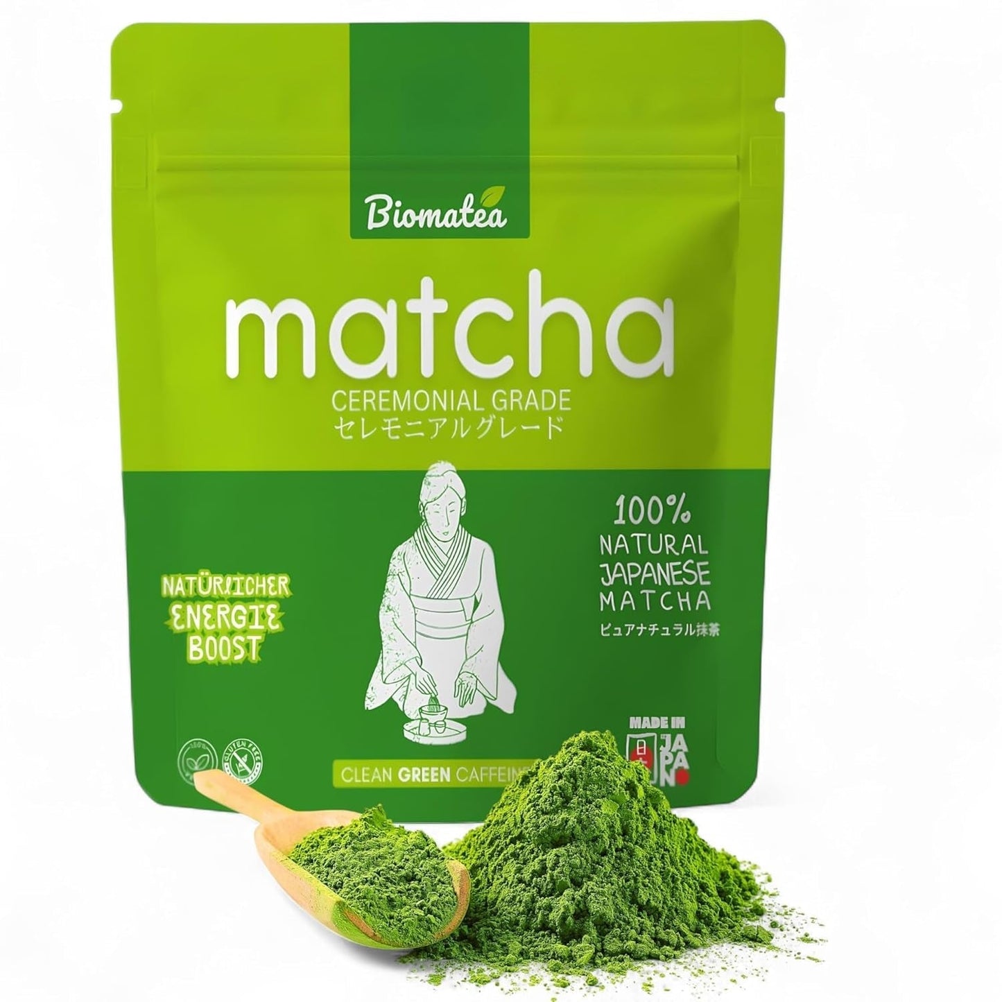 50G Ceremonial Grade Matcha z Japonska - 100% přírodní, bez pesticidů a testováno - Stone Ground - Moegi Matcha Premium japonský čajový prášek