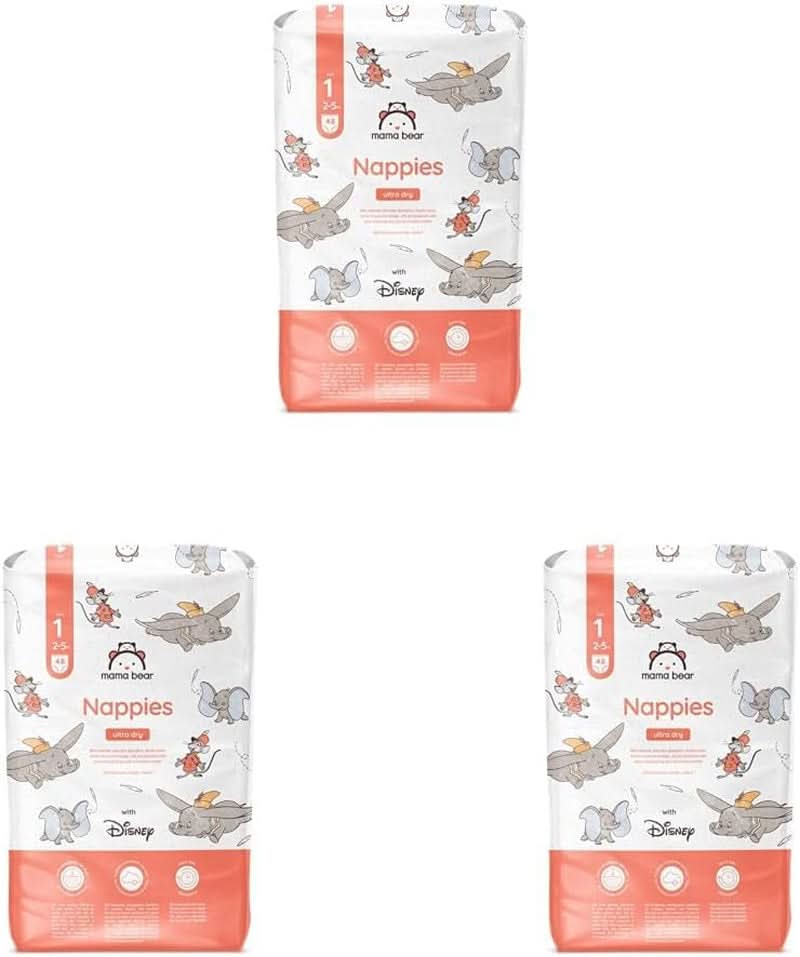 Plenky Mama Bear Disney Ultra Dry velikost 4 (8-14 kg), bílé, 84 kusů (1 balení)