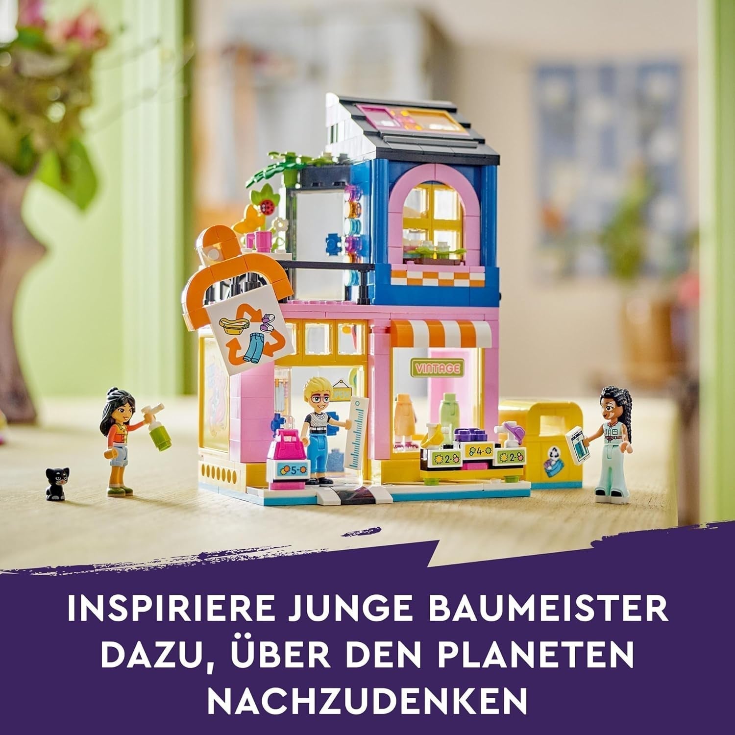 Stavebnice LEGO Friends Vintage Fashion Store pro děti s hračkářstvím, figurkami a kočkou, model na hraní rolí pro sociálně-emocionální rozvoj, dárek pro 6leté dívky a chlapce 42614 Stavebnice Besuche den LEGO-Store