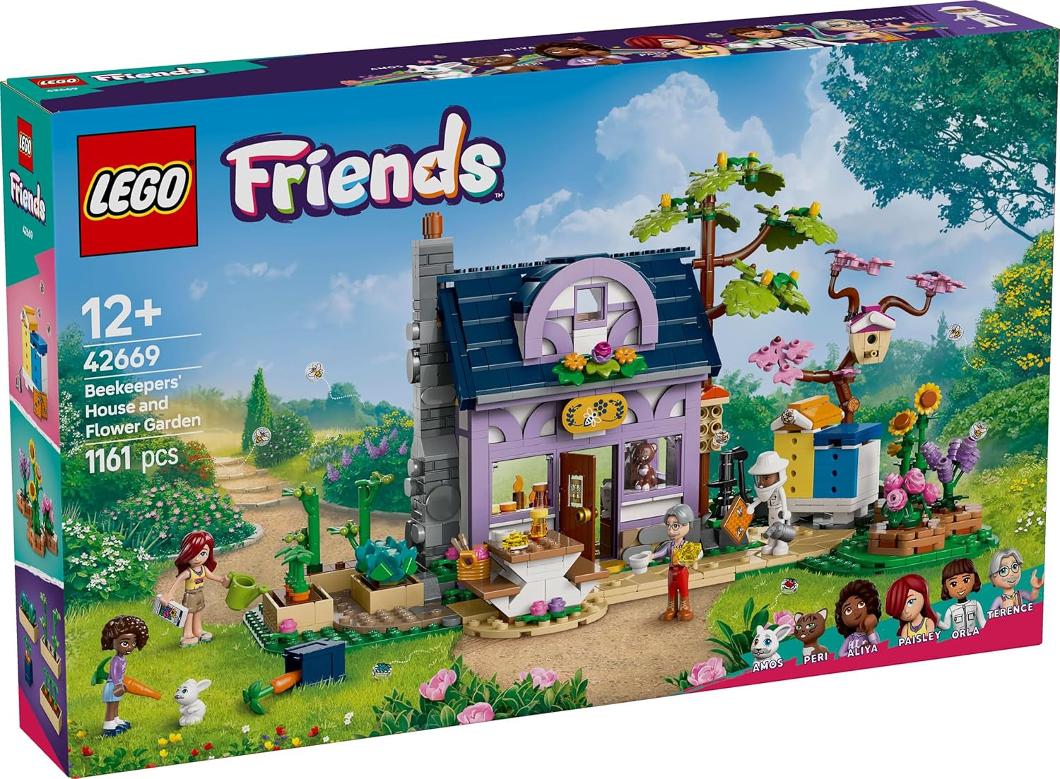 LEGO Friends Dům a květinová zahrada Včelař Stavebnice Příroda Hrací sada Dárek pro dívky 12+ Sada sestavitelných modelů 4 minifigurky a figurky zvířat Kočka a králík 42669 Stavebnice Besuche den LEGO-Store
