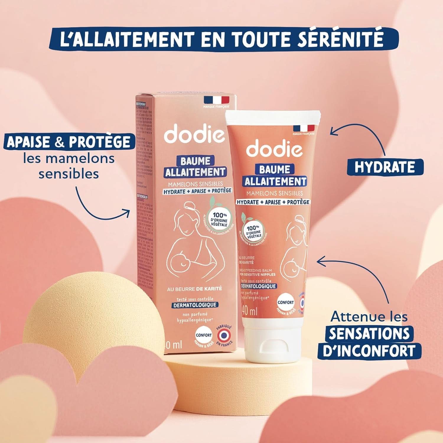 Krém na bradavky s rostlinným lanolinem, 40 ml Potraviny a doplňky pro kojení Bebe Naty Shop