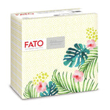 Fato - Suché papírové ubrousky, vzduchem kladené, textilní efekt, balení 50 ks ubrousků, 40X40 složené na 4 formáty, dekor Tropicana
