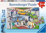 Ravensburger Puzzle pro děti - 07574 Policie a hasiči - Puzzle pro děti od 3 let, s 2X12 dílky Puzzle Naty Shop Modrá, bílá