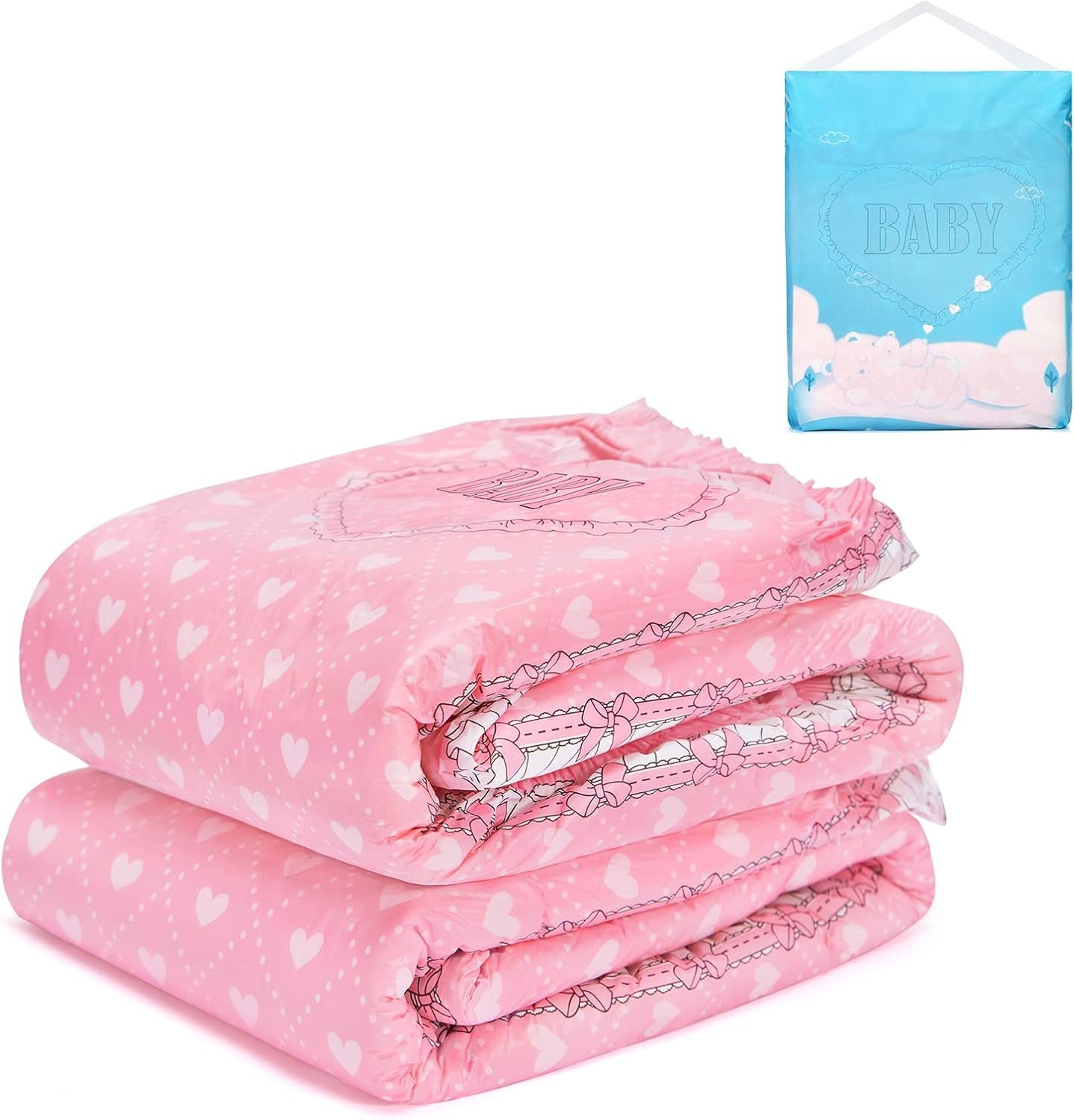 Pleny s potiskem pro dospělé 5500-5800 ml 2 balení - Blushing Baby (M)