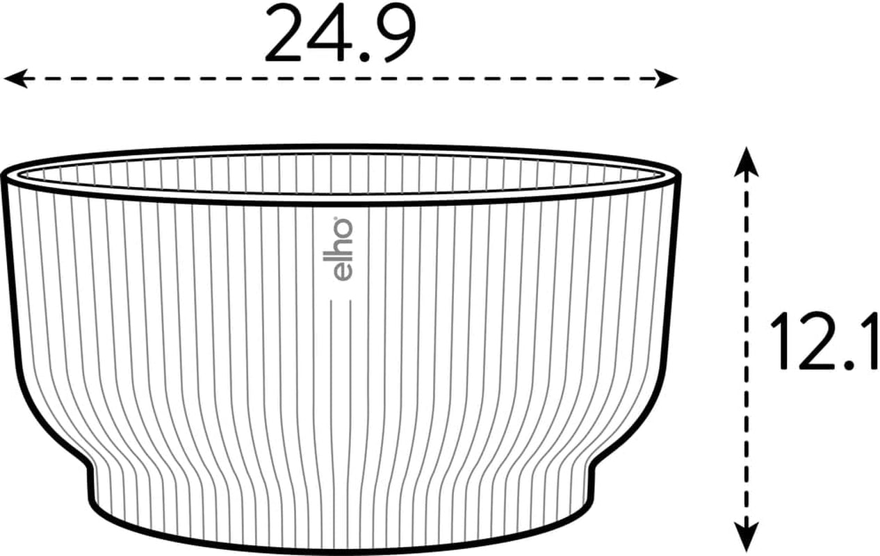 elho Vibes Fold Bowl 25 - Vnitřní květináče - 100% recyklovaný plast - Ø 24,9 x V 12,1 cm - Bílé/bílé prádlo